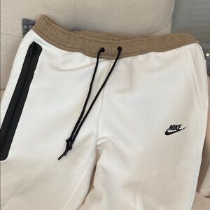 Nike Cream and Brown Joggers with Black Accents L